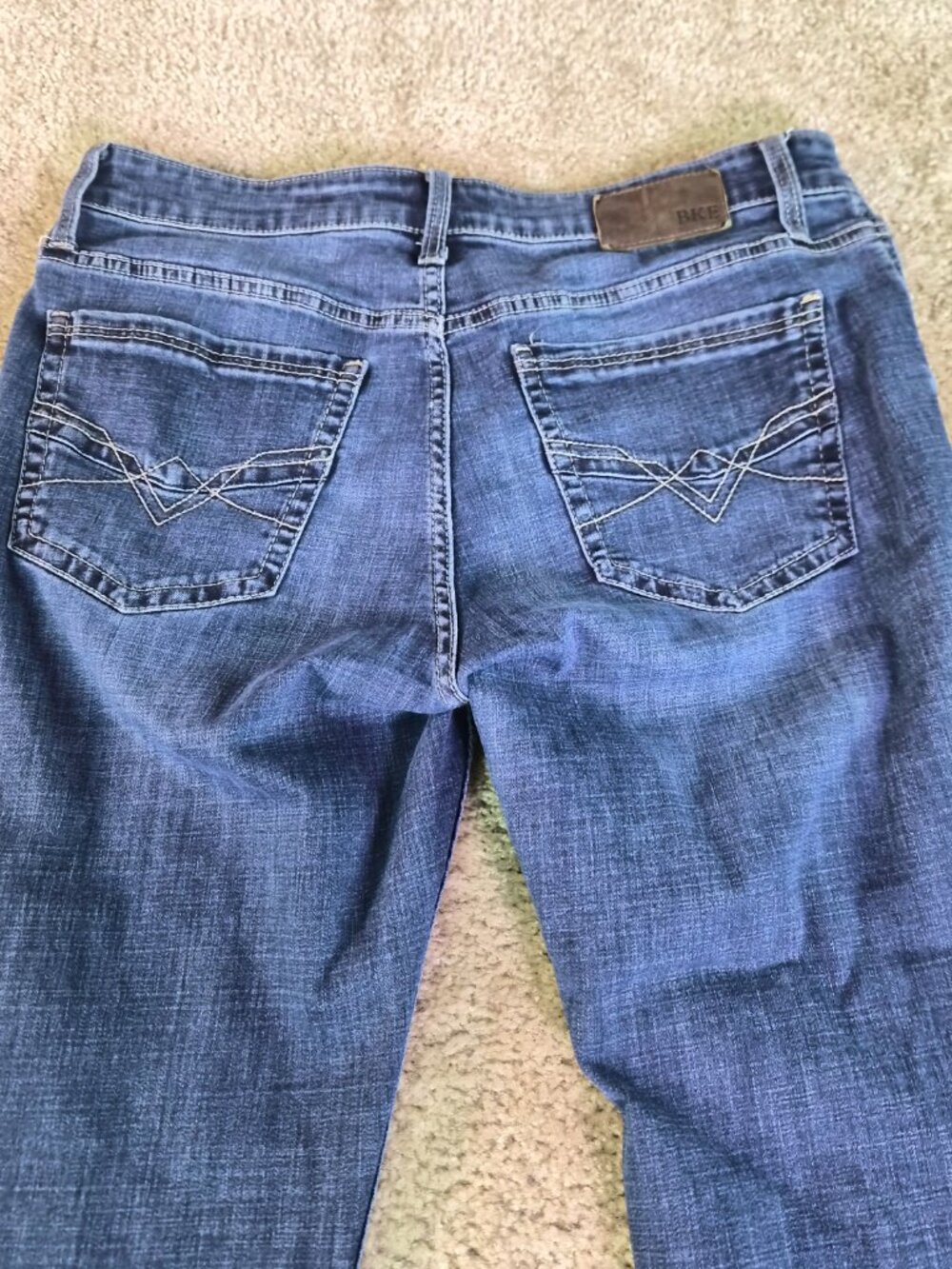 BKE Mason Jeans Mens Size 34x36 Blue Denim Taper Stretch Buckle Western F774 - Picture 7 of 12